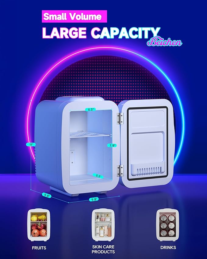 Mini Fridge, 4 Liter/6 Cans Small Refrigerator - Image 3