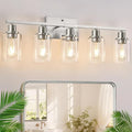 5-Light Bathroom Light Fixtures, Brushed Nickel Bathroom Vanity Light by Indoibrightenyourbathroom