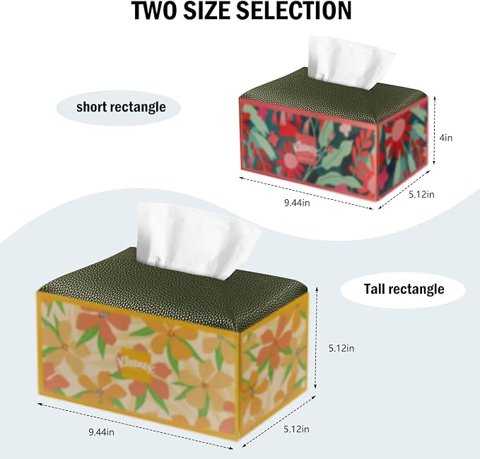 Tissue Box Cover PU Leather Tissue Holder Rectangle Facial Tissue Case Tissue - Image 6