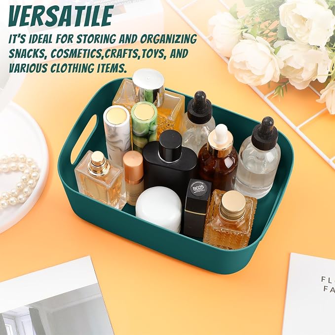 Zopeal Plastic Storage Bins 10 Pcs Green Pantry Organizer Bins Small Baskets - Image 3