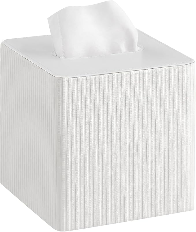Mkono Tissue Box Cover PU Leather Square Tissue Box Holder by Mkono