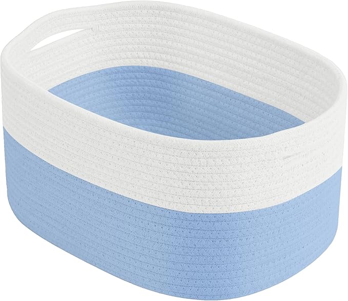 Cotton Rope Storage Basket, Woven Basket by ECDYQXVU