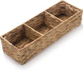 Wicker Bathroom Basket with 3 Compartments, Water Hyacinth Toilet Tank Basket by XIMISISE