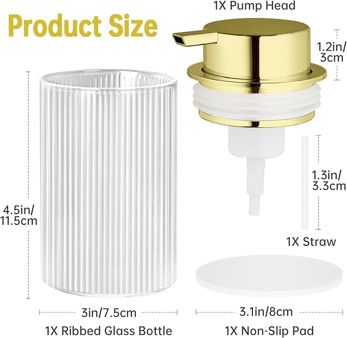 NiHome 14oz Multifunctional Glass Foaming Hand Soap Dispenser - Image 2
