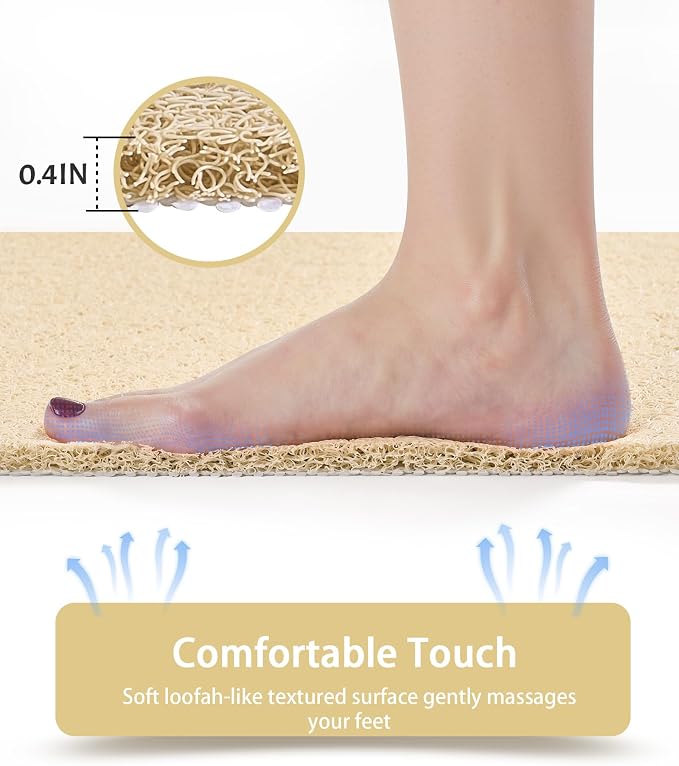 Beige Non Slip Square Shower Mat 24x24 Inch - Image 4