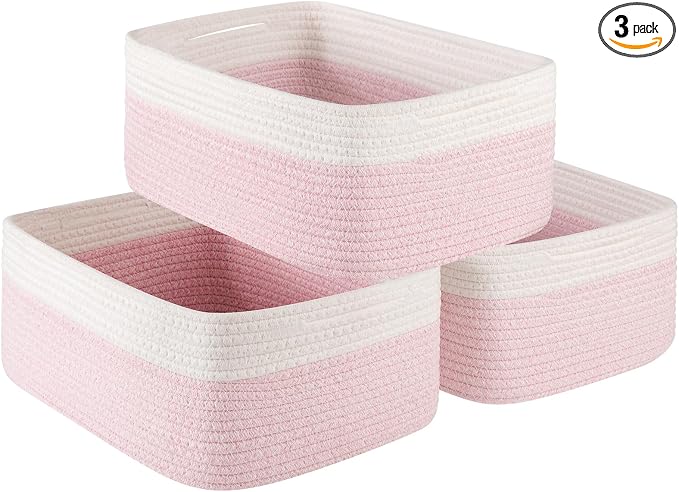 Storage Baskets for Organizing 3 Pack, Woven Baskets for Shelves, Closet by OIASKET