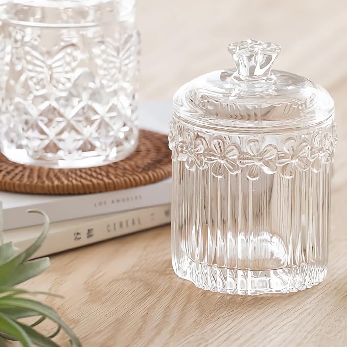 rejomiik 2 Pack Qtip Holder Glass Apothecary Jars - Image 8
