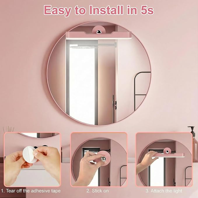 Wireless Vanity Lights for Mirror, Rechargeable Battery Operated Stick on Lamp - Image 4