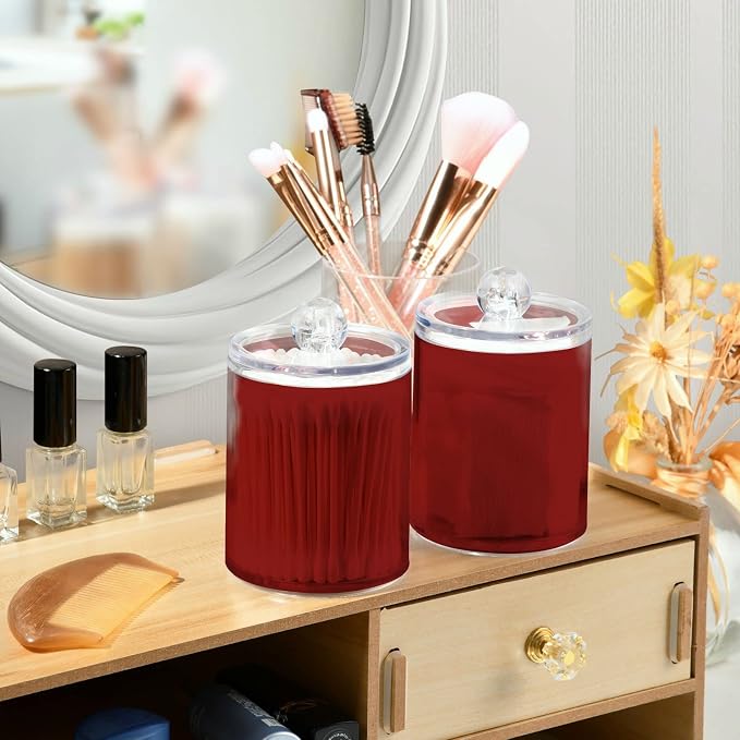 Fire Brick Qtip Holder Organizer Dispenser Cotton Swabs Cans Plastic Jars - Image 6