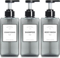 Soap Dispenser for Kitchen, YACEYACE 16.9oz Set of 3 Clear Grey Soap Dispenser by YACEYACE