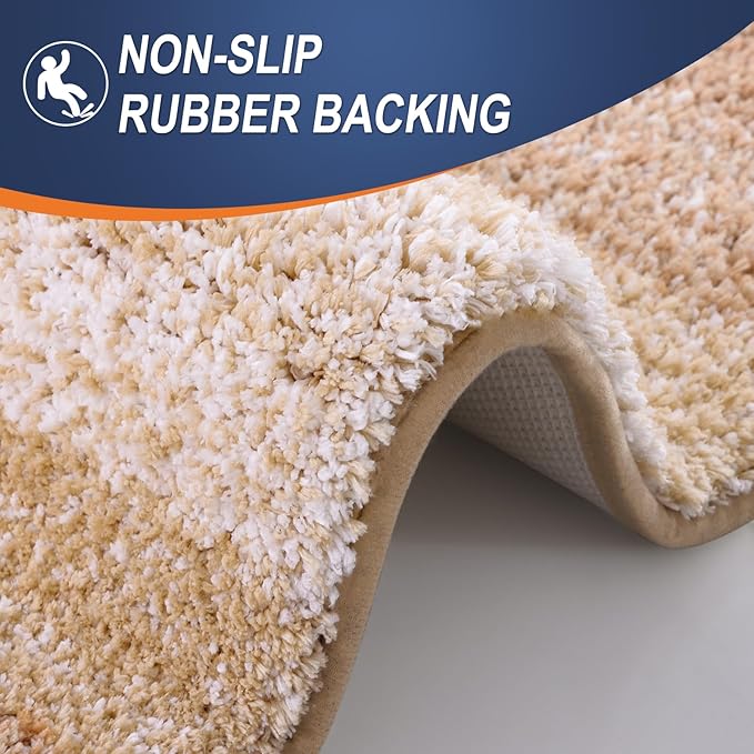 OLANLY Bathroom Rug Set 2 Piece, Soft Absorbent Microfiber Bath Rug Set - Image 5