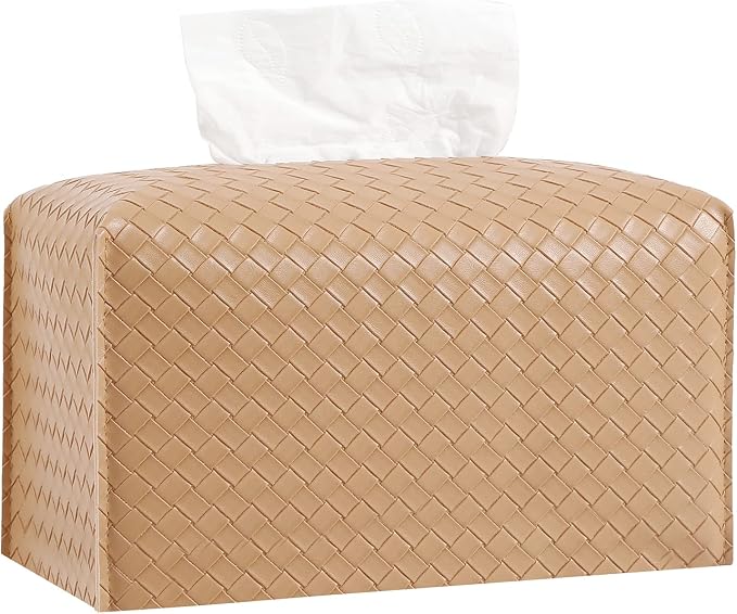 Tissue Box Cover PU Leather Tissue Holder Square Facial Tissue Case Facial by zoocatia