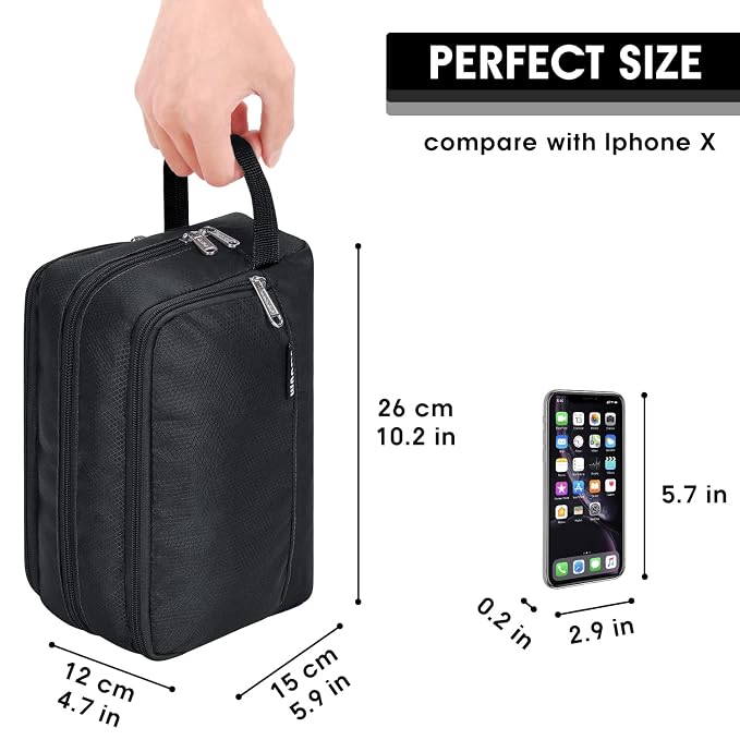 Toiletry Bag for Men Hanging Dopp Kit Water Resistant Shaving Bag Small - Image 2