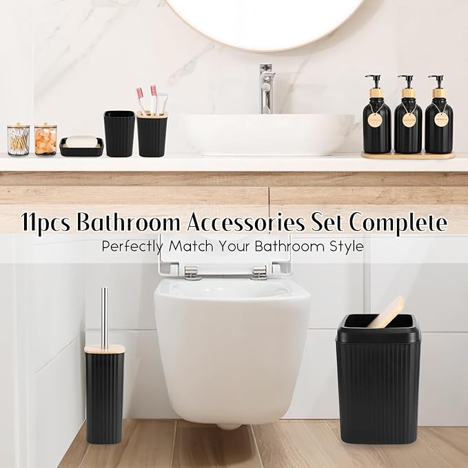 Black Bathroom Accessories Set 17PCS Bathroom Set - Image 5