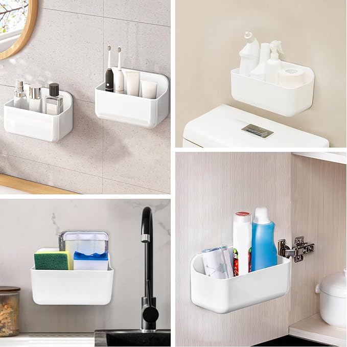 CGBE 2 Packs Cabinet Door Organizer, Acrylic Adhesive Shelf Wall Mounted Storage - Image 6