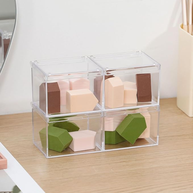 2 Pack Bathroom Container with Divider, Plastic Vanity Storage Canister Jars - Image 9