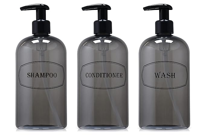 Bottiful Home-16 oz Shampoo, Conditioner, Wash Refillable Empty Plastic Pump by BottifulHome