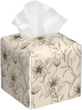 Boho Minimalist Flowers Tissue Box Cover Square, Abstract Line Floral Tissue by sndheke