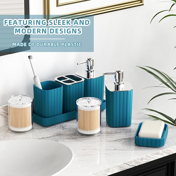 Bathroom Set - 28PC Gorgeous Teal Bathroom Set - Image 6