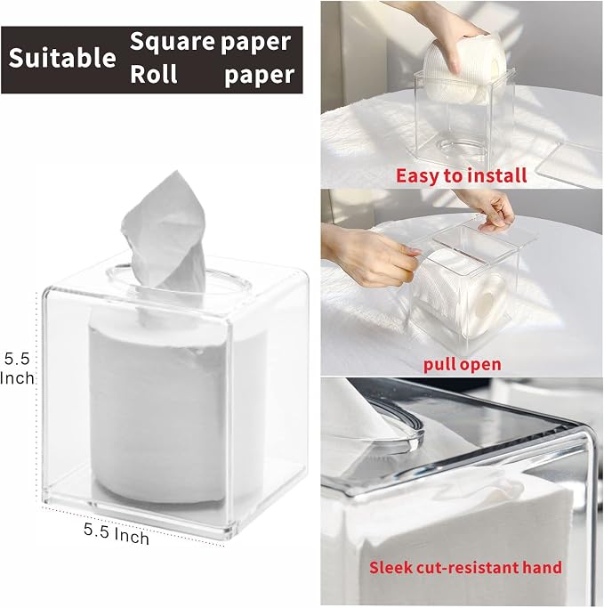 Clear Roll Tissue Box Holder - Image 3