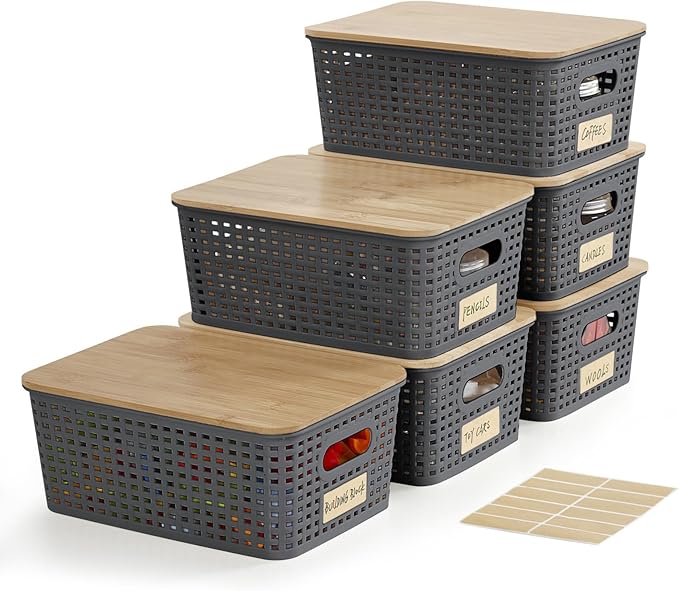 Small Plastic Storage Bins by Bagnizer