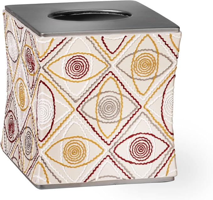 Zahari Home 2pc Sedona Modern Bath Accessories Set Waste Basket & Tissue Box - Image 3