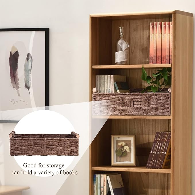 Round Paper Rope Storage Basket Wicker - Image 4