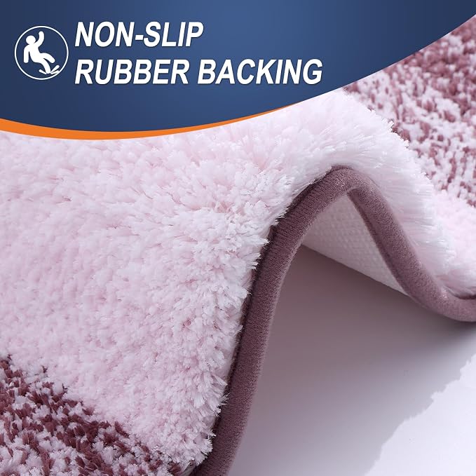 OLANLY Bathroom Rug Set 2 Piece, Soft Absorbent Microfiber Bath Mats and - Image 5