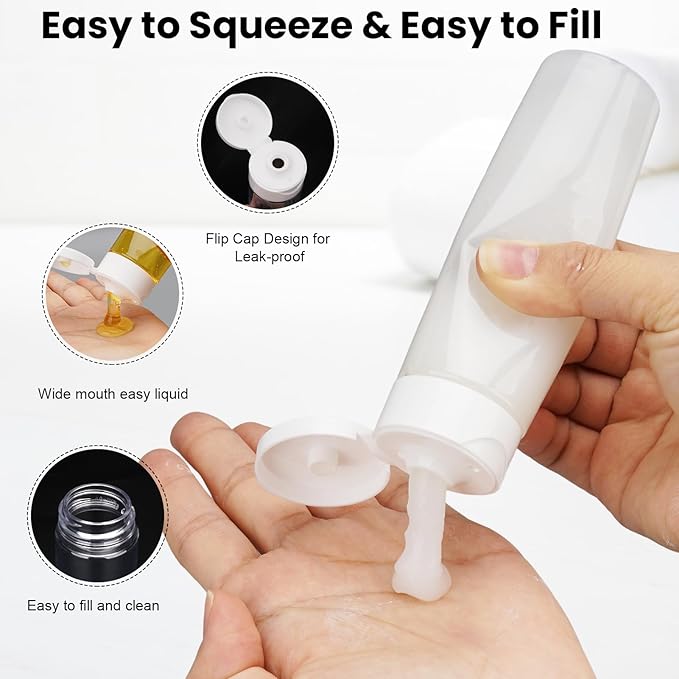 Travel Bottles for Toiletries 9 PCS 3.4oz TSA Approved Travel Size Containers - Image 3