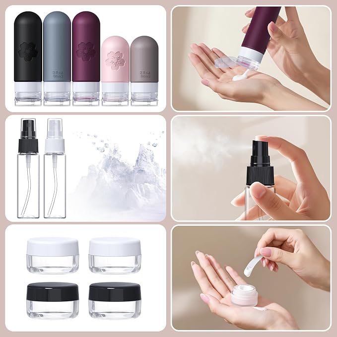 20Pack Travel Bottles for Toiletries, Silicone TSA Approved Travel Size - Image 4