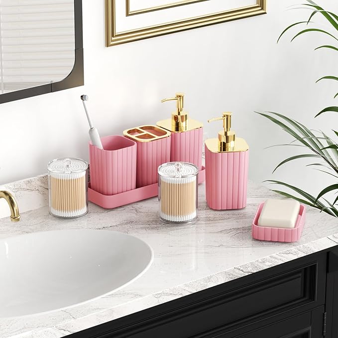 Bathroom Set with Shower Curtain and Rugs- 25PC Bathroom Accessory Set - Image 2