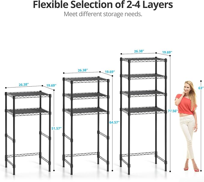 3-Tier Mini Fridge Stand, Adjustable Heavy Duty Storage Shelves, Maximizes - Image 3