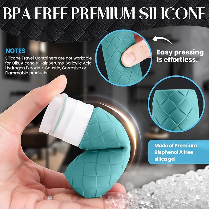 Travel Bottles for Toiletries, TSA Approved Silicone Travel Size Containers for - Image 4