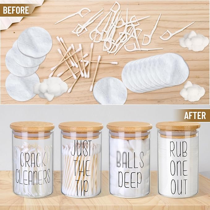 4 Pack Qtip Holder Glass Dispenser - Image 4