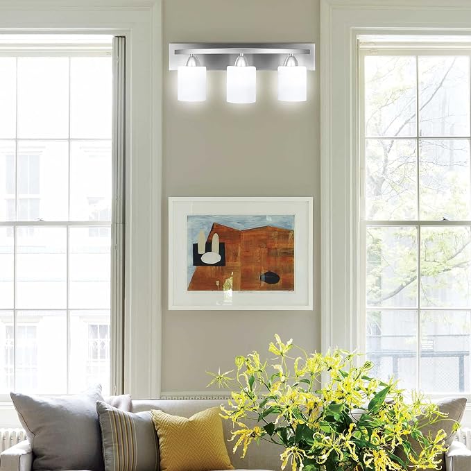 PARTPHONER - Bathroom Vanity Light Fixture - Over Mirror - Modern Glass Shade - - Image 7