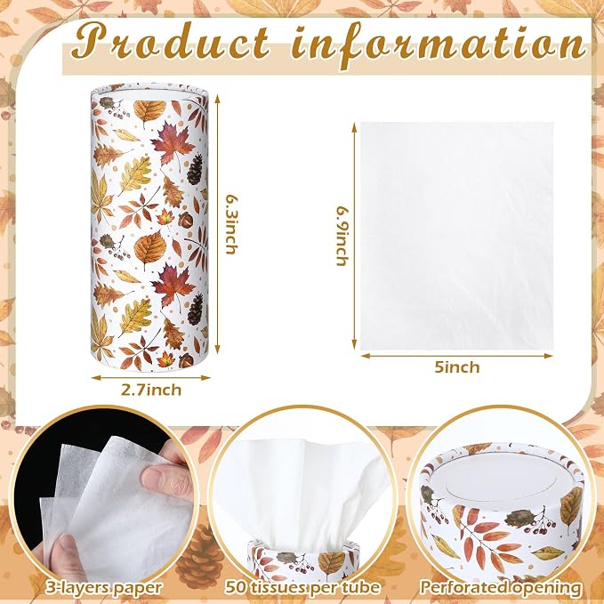 Fourluoo 12 Pack Fall Maple Leaf Tissue Boxes - Image 3