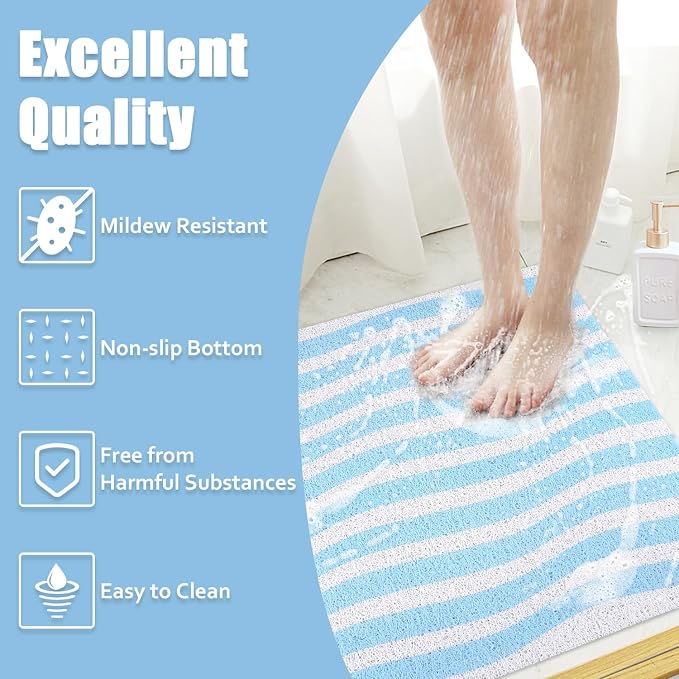 Non Slip Shower Mat, 24x24 Inch, Soft Comfortable Shower Floor Mat - Image 6