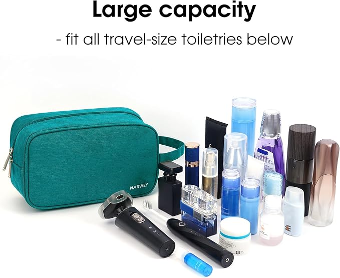 Narwey Travel Toiletry Bag for Women Traveling Dopp Kit Men Travel Bag for - Image 4