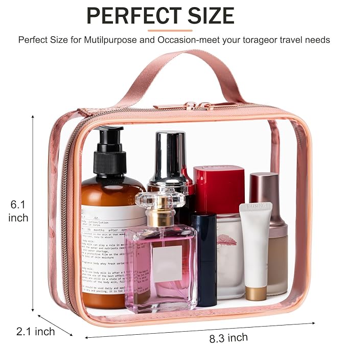MODENGKONGJIAN TSA Approved Clear Toiletry Bag, 2 Pack Clear Quart Size Travel - Image 2