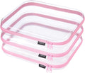 YQBRA 3 Pack Clear Hard Shell Zipper Case, See-Through Hard Plastic Organizer by Unknown
