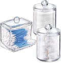 Swab Holder Canisters with Lid, Bathroom Qtip Dispenser Apothecary Jars by WISIEW