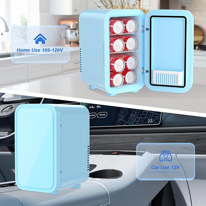 Mini Fridge, 6 Liter/8 Can 110V AC/DC Portable Thermoelectric Cooler - Image 6