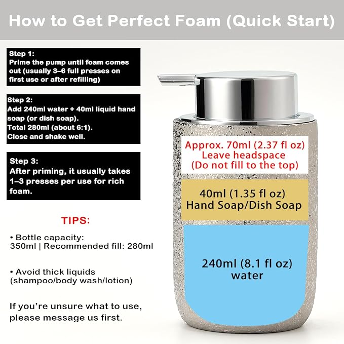 Foam Soap Dispenser-12oz Ceramic Foaming Soap Dispenser - Image 4