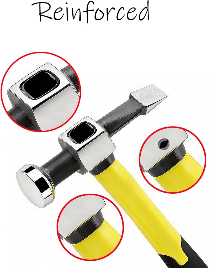 Auto Body Hammer, Flat and Round Head, Plastic Handle. - Image 4