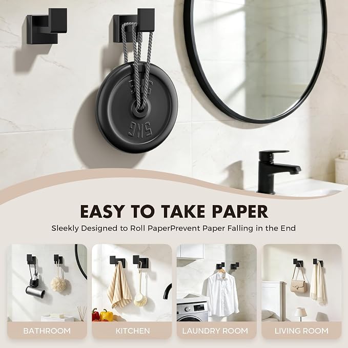 Bathroom Accessories Towel Bar Set: 15 Pieces Matte Black Bathroom Hardware - Image 5