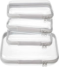 4 pcs Clear Zipper Pouches, Hard Shell Zipper Case, Toiletry Bag by WELPIRT