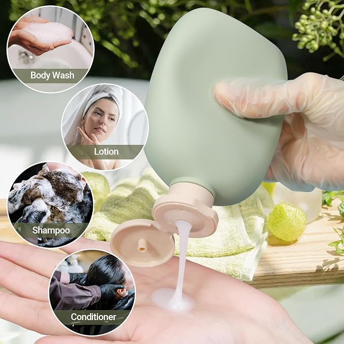 8.8 oz Plastic Travel Shampoo Bottles, Empty Plastic Squeeze Bottles - Image 2
