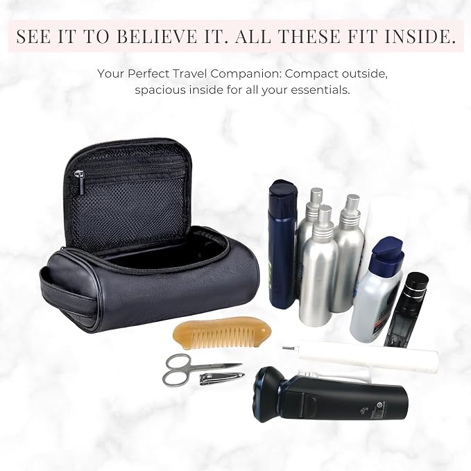 Mens Toiletry Bag, Compact Dopp Kit - Image 4
