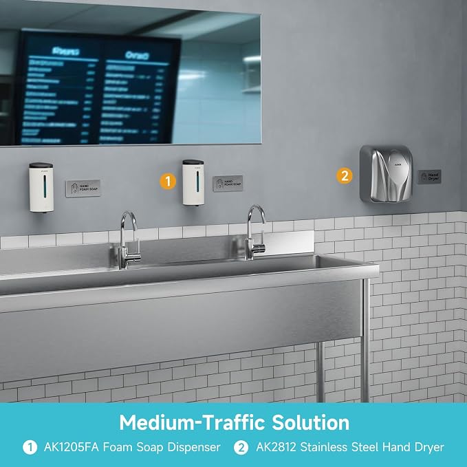 AIKE Wall Mount Automatic Foam Soap Dispenser 25 OZ Commercial Large Capacity - Image 8
