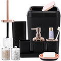 Black Bathroom Accessories, 9-Piece Black Bathroom Set by BetterbathroomwithXLHOME